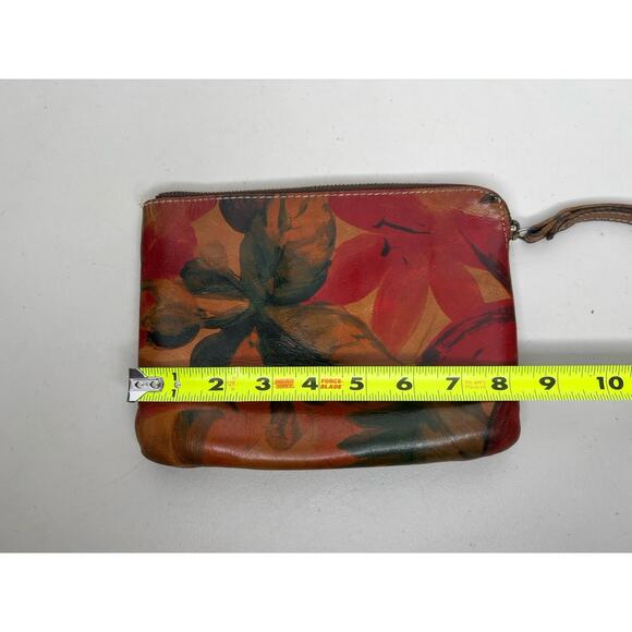 Patricia Nash Cassini Wristlet Veg Tan Leather Floral - Picture 7 of 13